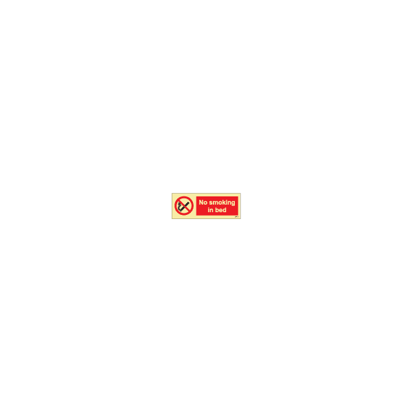 ป้าย [338520] SIGN PHOTO ILLUMINESCENT NO SMOKING IN BED 75X200MM