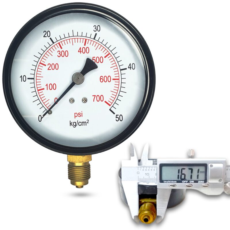 เพรชเชอร์เกจ (A) 4",  50 KG BODY:เหล็ก เกลียว:BRASS 3/8"(โต16.7มม)
