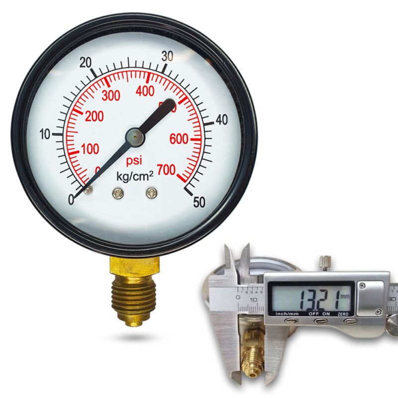 เพรชเชอร์เกจ (A) 2.5",  50 KG BODY:เหล็ก เกลียว:BRASS 1/4"(โต13.2มม)
