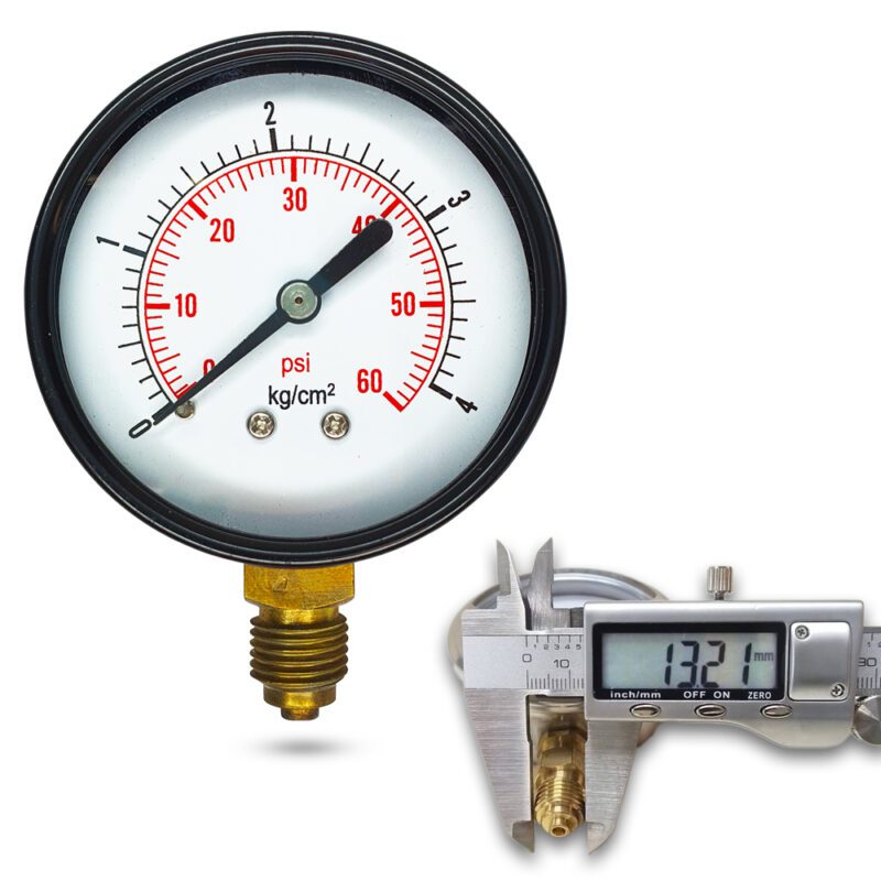 เพรชเชอร์เกจ (A) 2.5",   4 KG BODY:เหล็ก เกลียว:BRASS 1/4"(โต13.2มม)