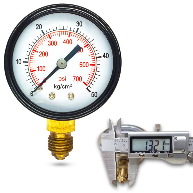เพรชเชอร์เกจ (A) 2",  50 KG BODY:เหล็ก เกลียว:BRASS 1/4"(โต13.2มม)