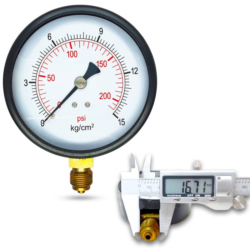 เพรชเชอร์เกจ ( A ) 4", 15 kg เหล็ก