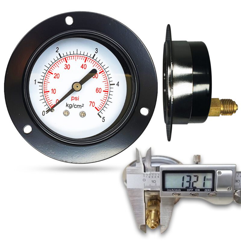 เพรชเชอร์เกจ (D) 2.5", 5 KG BODY:เหล็ก เกลียว:BRASS 1/4"(โต13.2มม)
