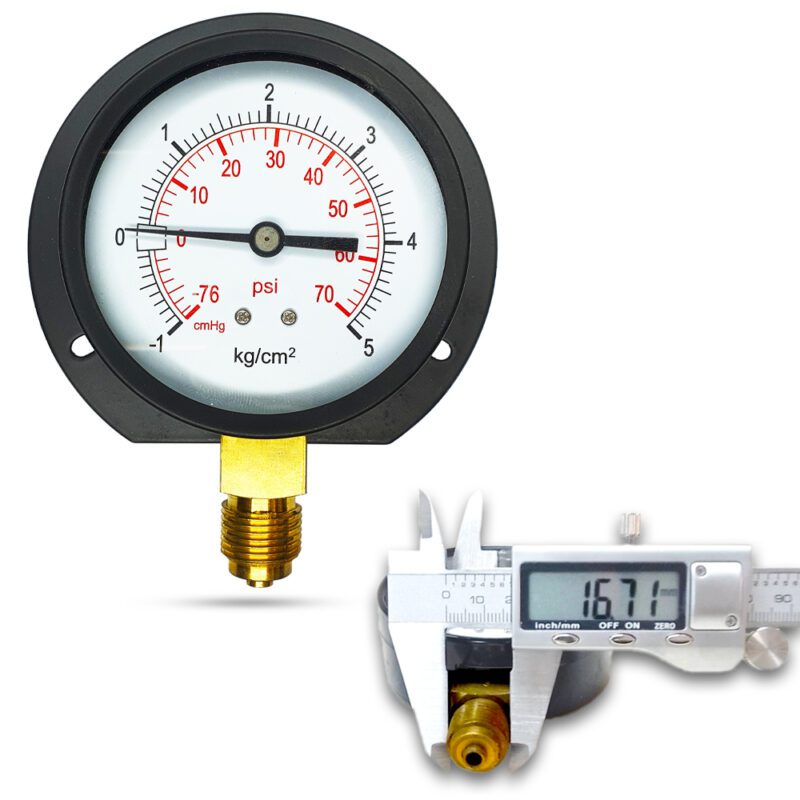 คอมปาวเกจ (B) 3", -1 + 5 KG BODY:เหล็ก เกลียว:BRASS 3/8"(โต16.7มม)