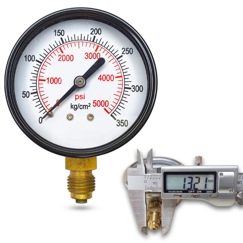 เพรชเชอร์เกจ (A) 2.5", 350 KG BODY:เหล็ก เกลียว:BRASS 1/4"(โต13.2มม)