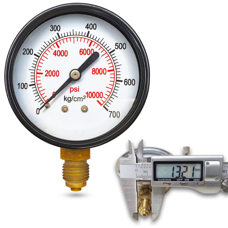เพรชเชอร์เกจ (A) 2.5", 700 KG BODY:เหล็ก เกลียว:BRASS 1/4"(โต13.2มม)