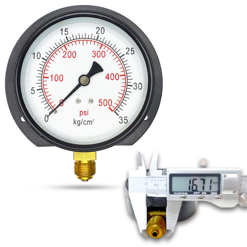 เพรชเชอร์เกจ (B) 4", 35 KG BODY:เหล็ก เกลียว:BRASS 3/8"(โต16.7มม)