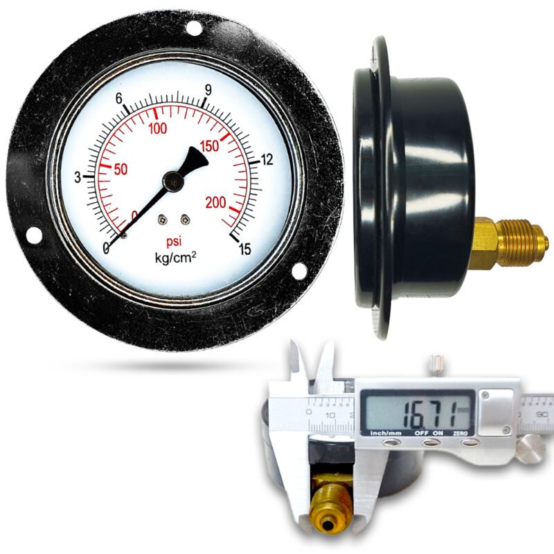 เพรชเชอร์เกจ ( D ) 4", 15 kg เหล็ก
