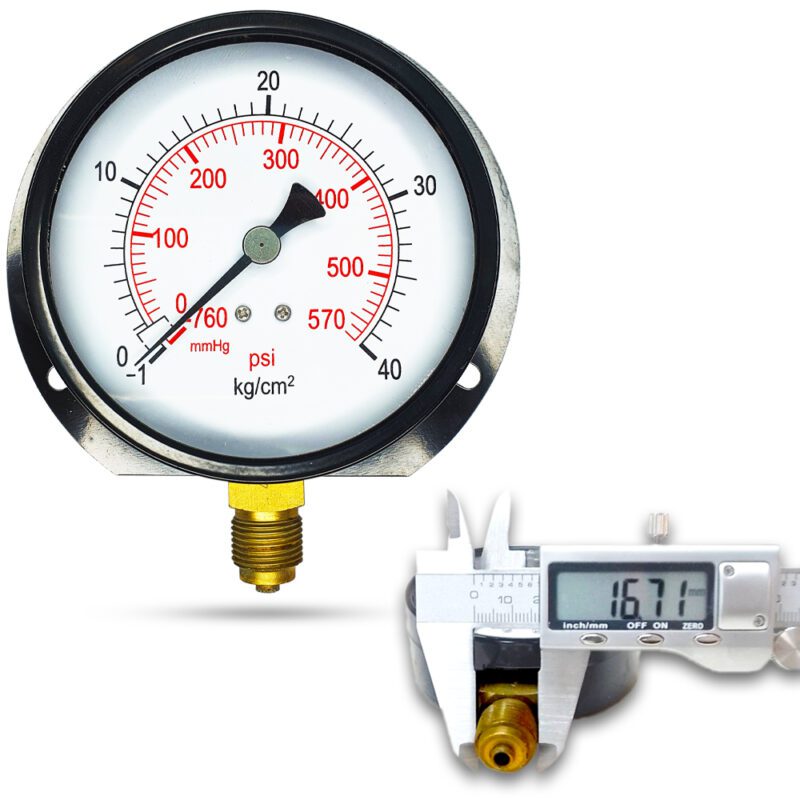คอมปาวเกจ (B) 4", -1 + 40 KG BODY:เหล็ก เกลียว:BRASS 3/8"(โต16.7มม)