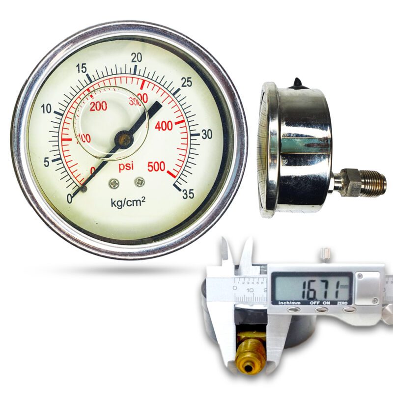 เพรชเชอร์เกจ ( G ) 3", 35 kg เกลียว: สแตนเลส 3/8"(โต16.7มม)