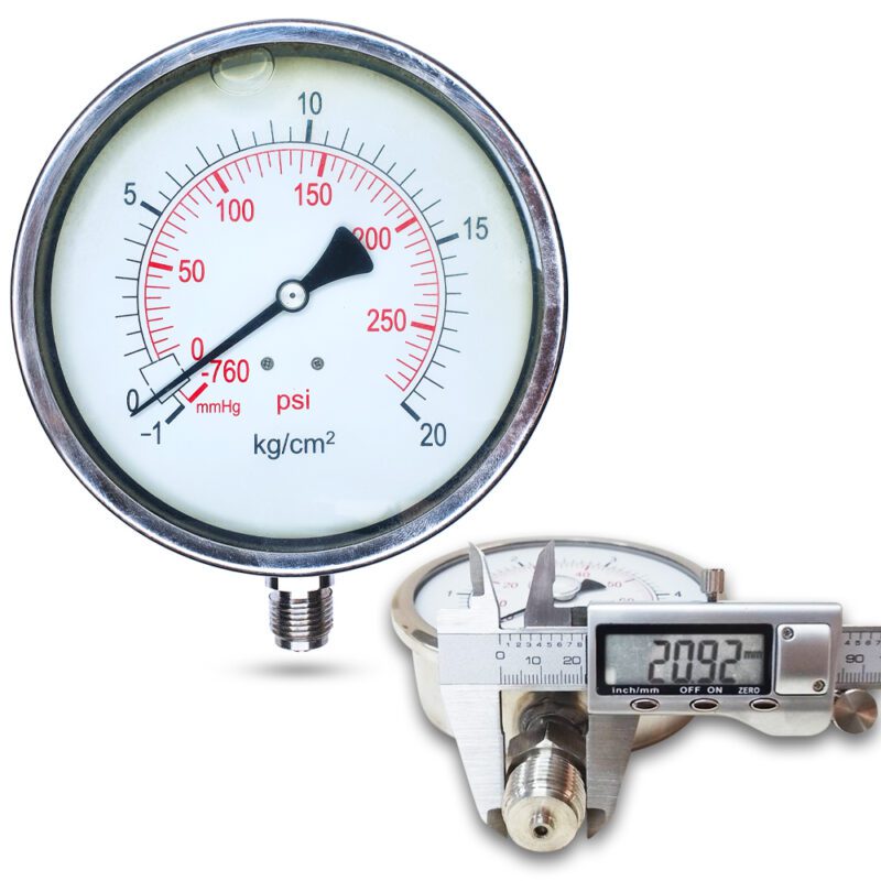 คอมปาวเกจ (A) 6", -1 + 20 KG BODY:SS มีน้ำมัน เกลียว:SS 1/2"(โต20.9มม)