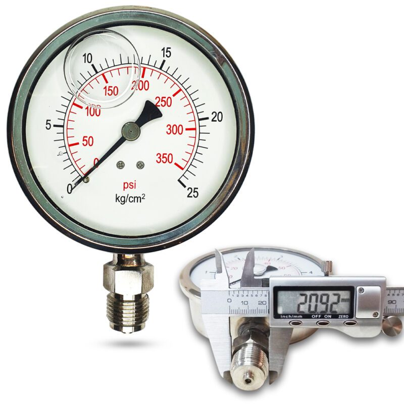 เพรชเชอร์เกจ ( A ) 4", 25 Kg สแตนเลส * ก.1/2"