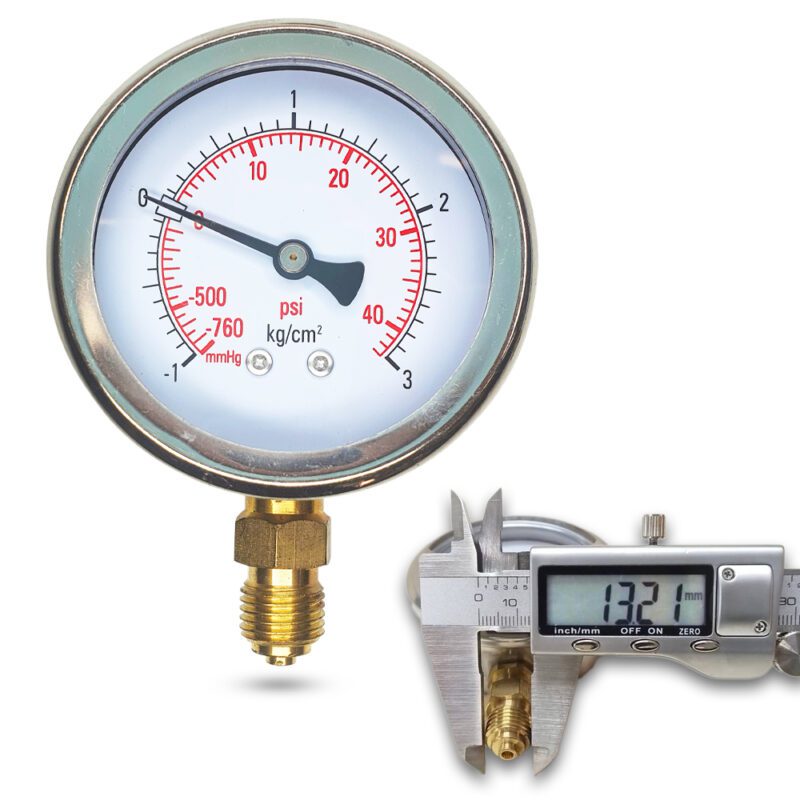 คอมปาวเกจ (A) 2.5", -1 + 3 KG BODY:SS มีน้ำมัน เกลียว:BRASS 1/4"(โต13.2มม)