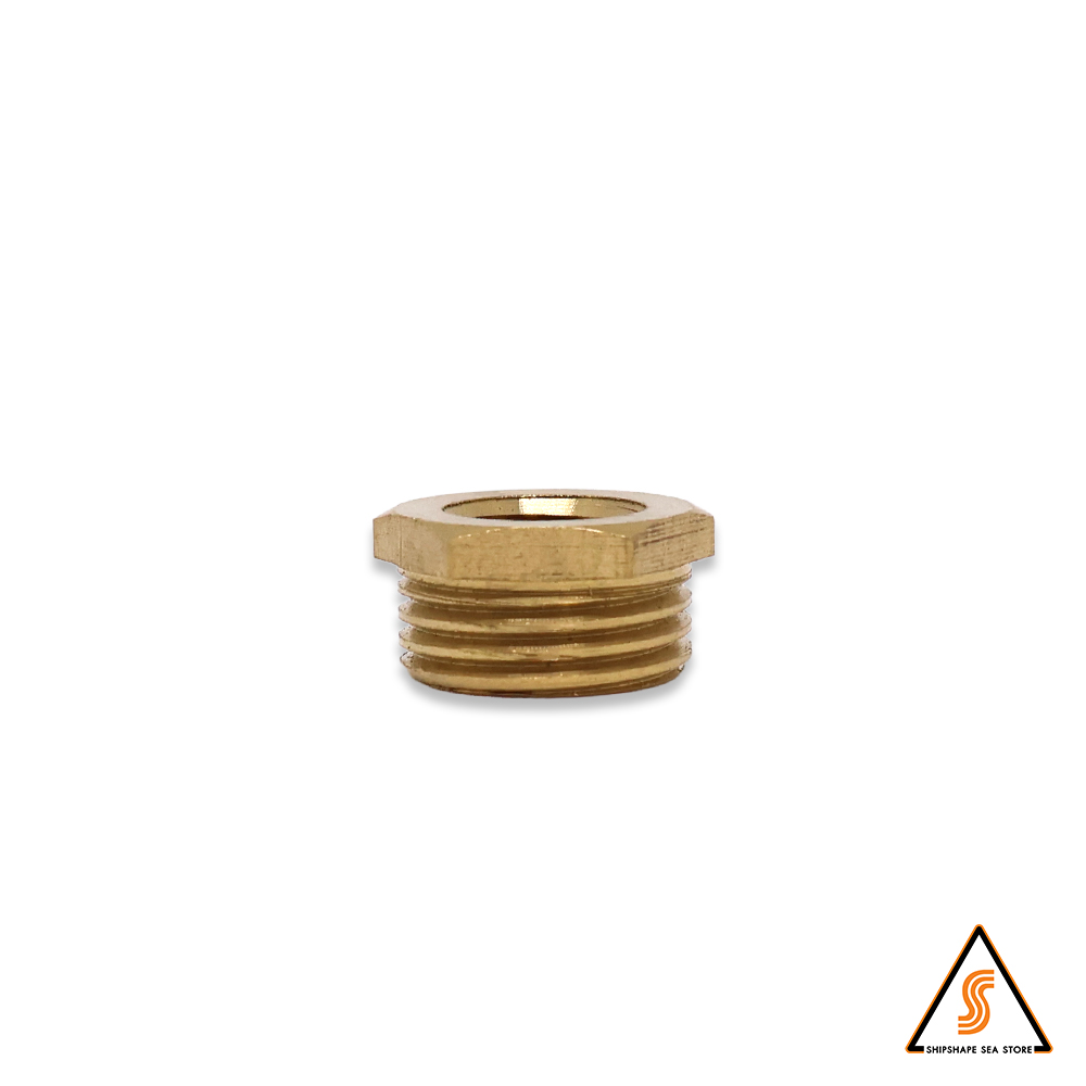 ข้อลดเหลี่ยม ทองเหลือง BSPP 1/2"(M) x 1/4"(F)