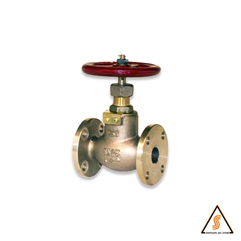 วาล์วตรง 5K ทองเหลือง (BRASS) S/D CHECK F7351, 32A ( 1-1/4" ), FF:140 OD:115 BC:90, 4รูX15