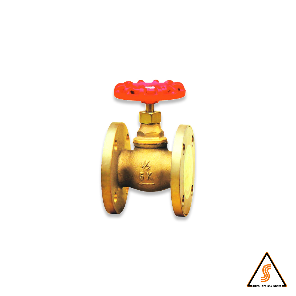 วาล์วตรง 5K ทองเหลือง (BRASS) JIS B 2240, 65A ( 2-1/2" ) L: 140MM, OD:155 BC:130, 4รูX15