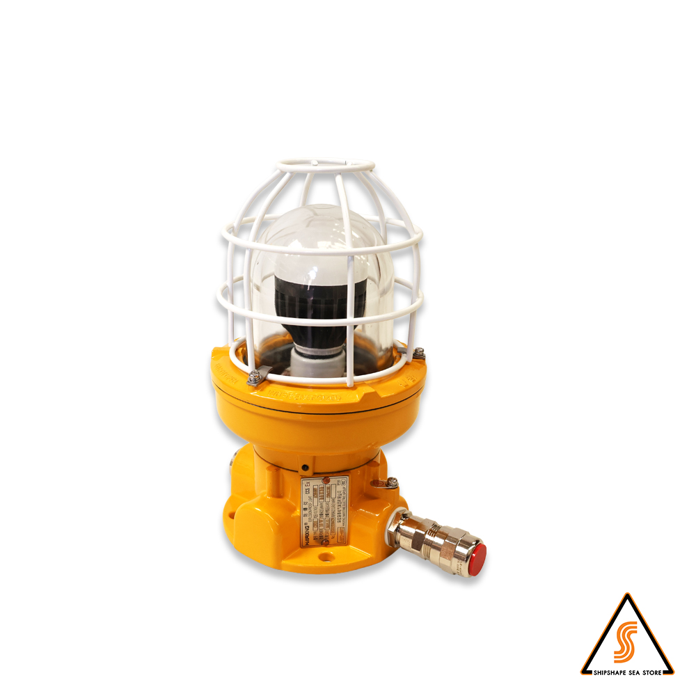 โคมไฟกันระเบิด กรงนก แบบตรง # CFD1-LED, 100-240V 10W E27, Exd II CT4 อลูมิเนียม