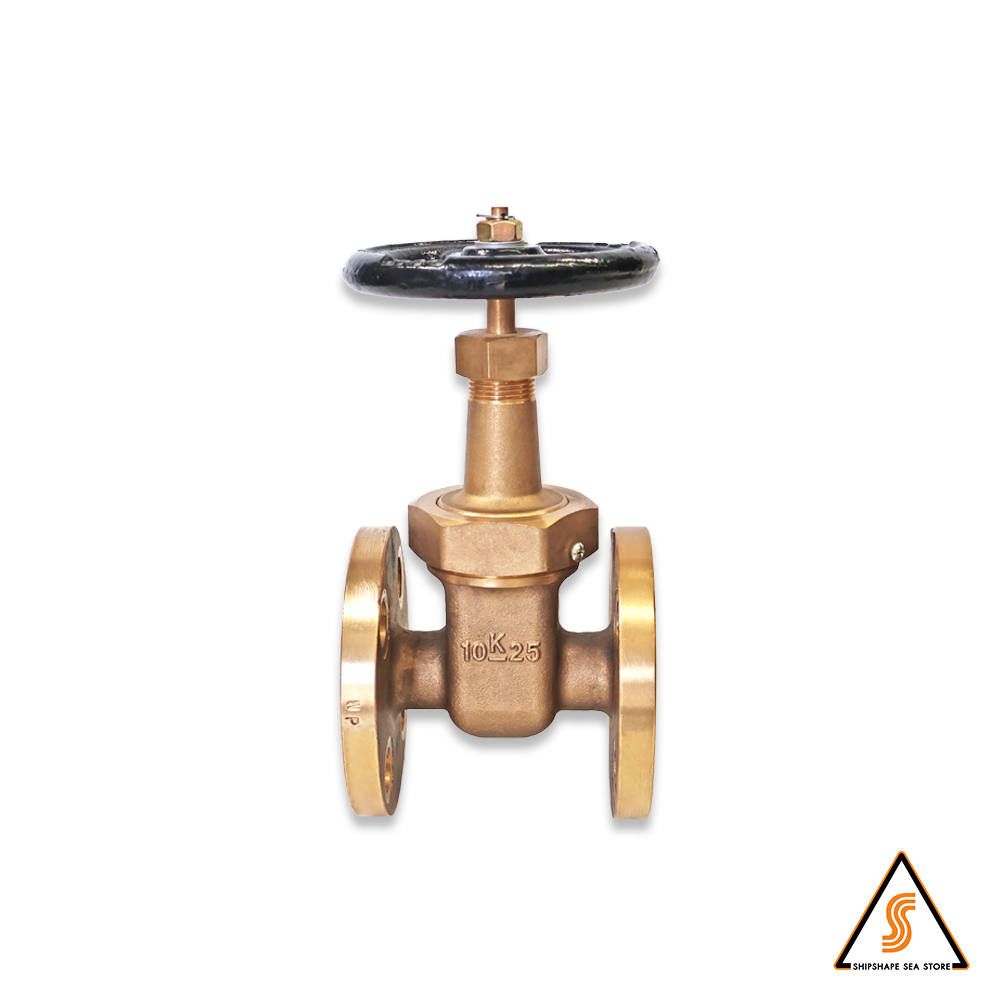 วาล์วประตู F7368 ทองเหลือง (BRASS) Rising stem 10K 25A (1"), FF=120mm